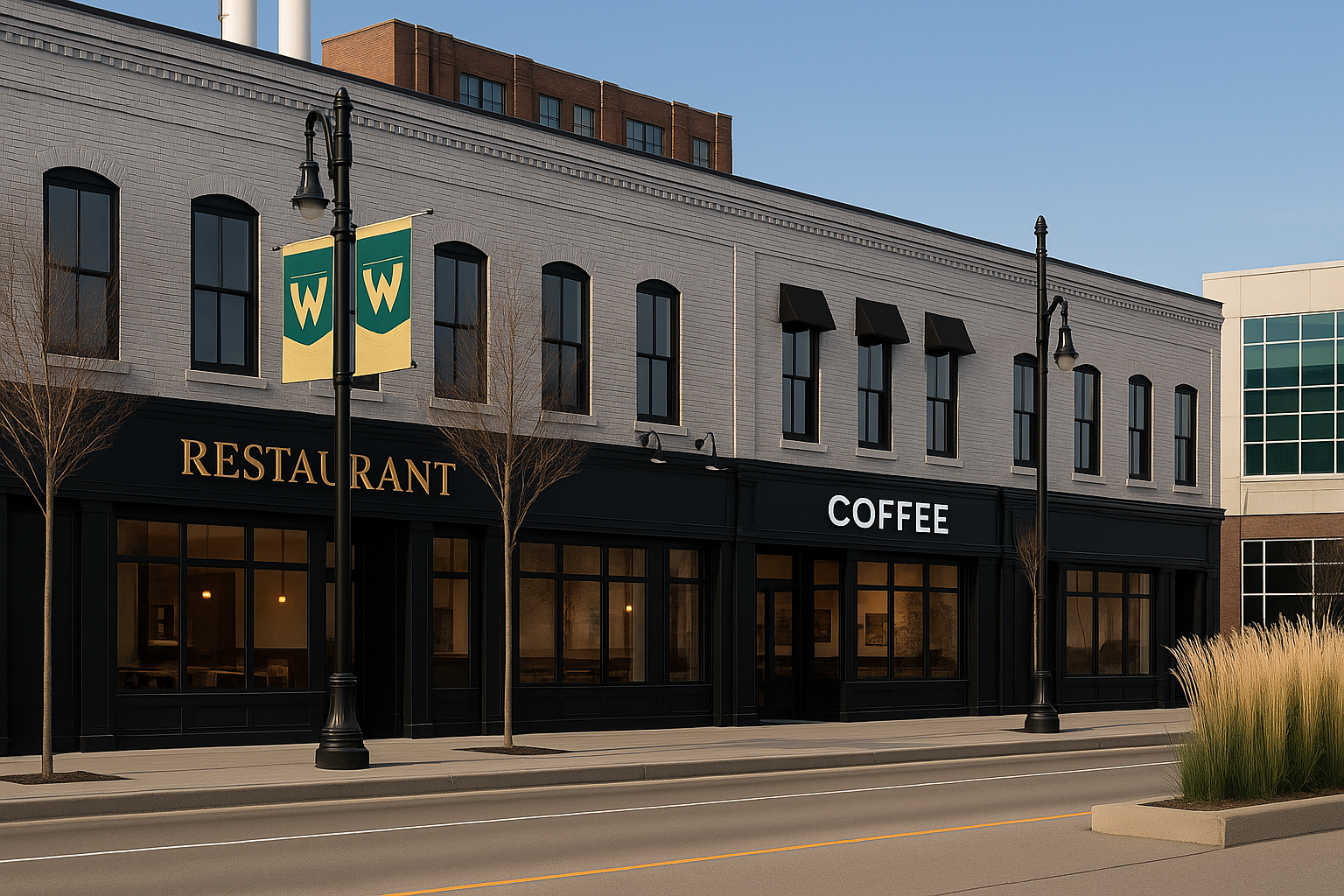 Exterior with Restaurant and Coffee